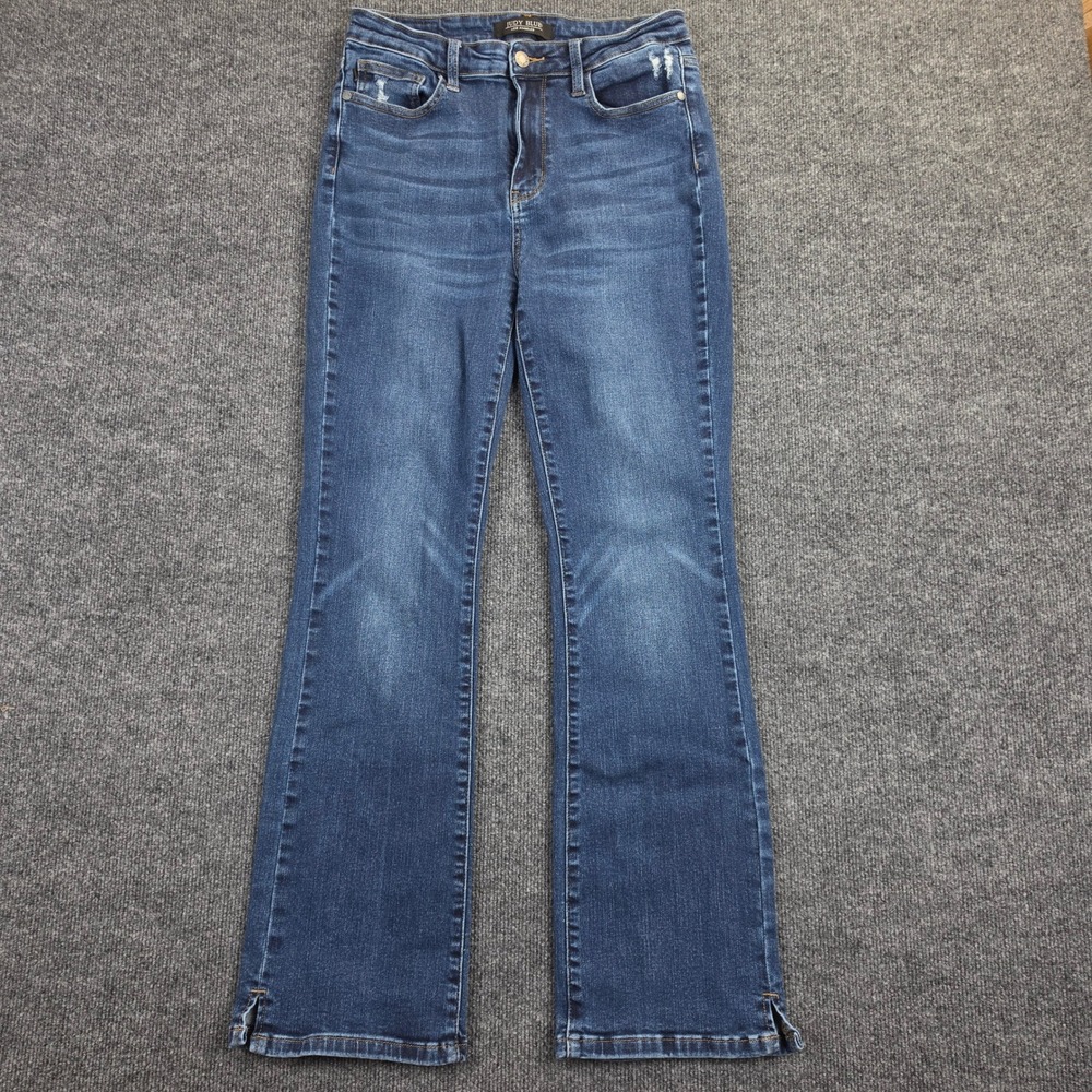 Judy Blue Slim Bootcut Jeans Womens 9/ 29 High Rise Dark Wash Denim Stretch Blue